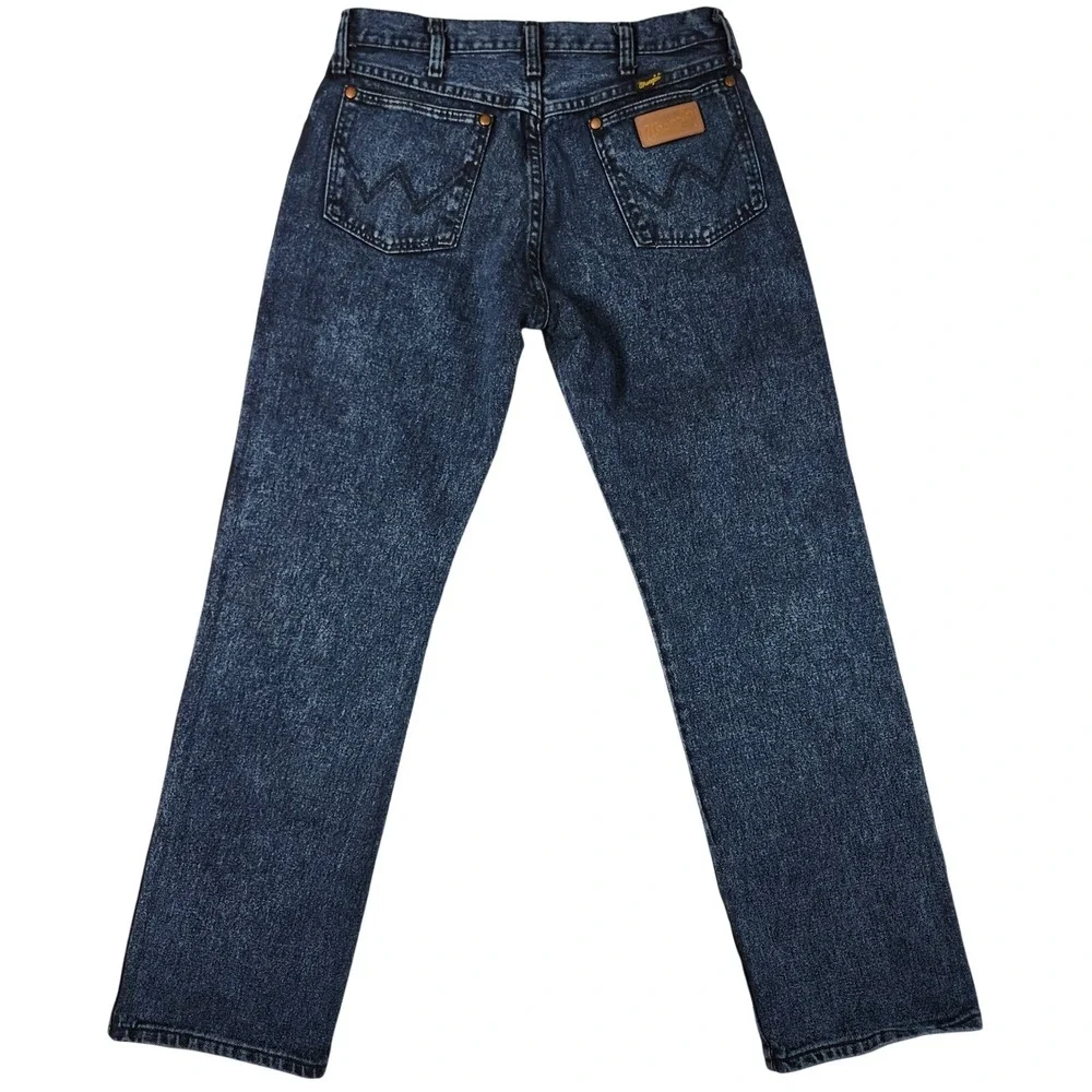 Wrangler Jeans Men 32x30 Blue Excellent Acid Wash Cowboy Cut 13MWZNF Made in USA